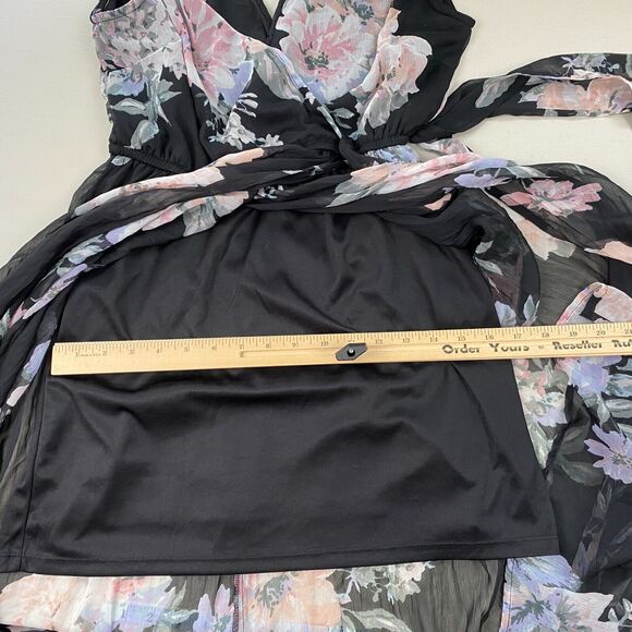 Band of Gypsies Maxi Dress Women Small Black Floral Sheer Cottagecore Moissanite - Picture 10 of 15